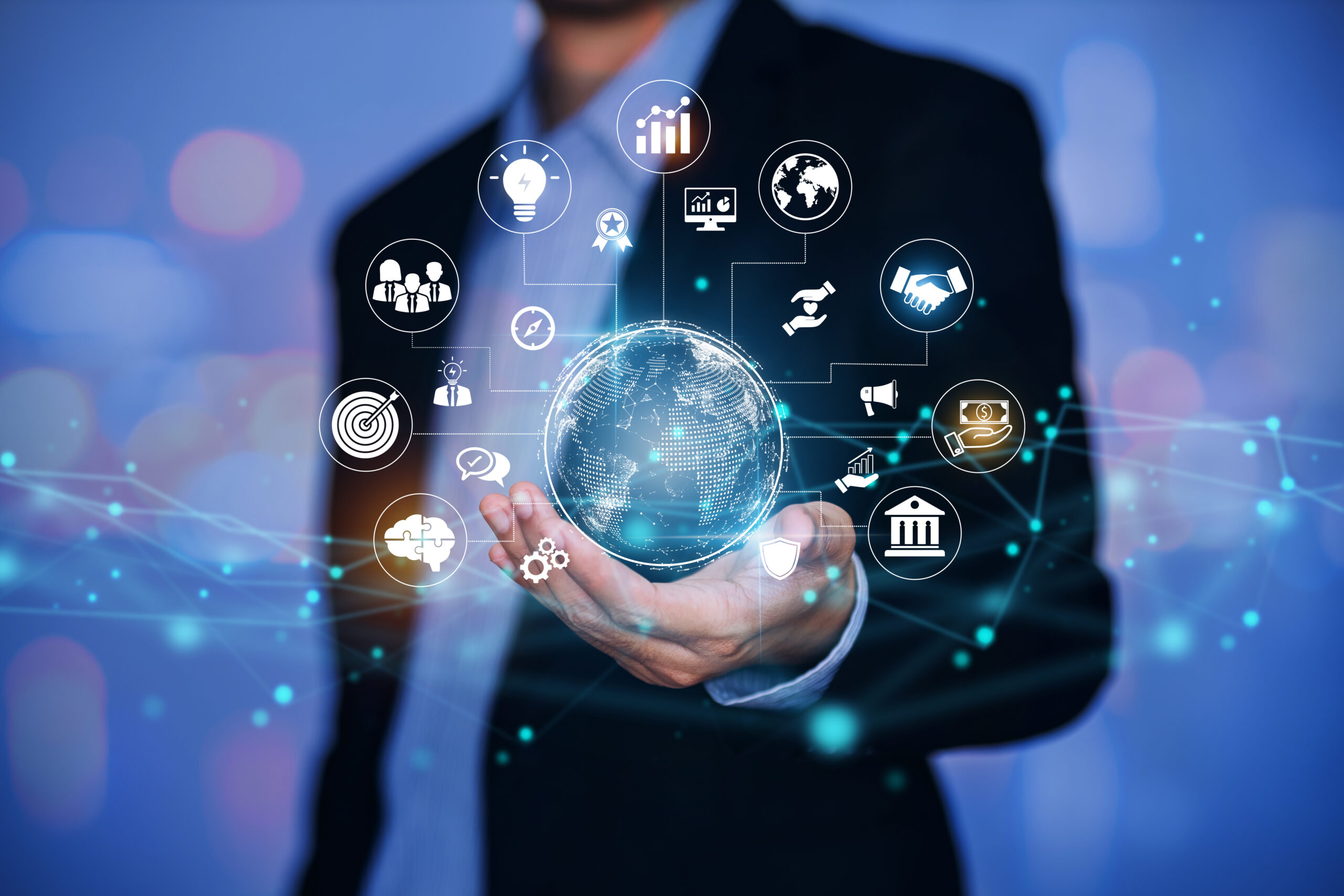 business and economic growth on global business network, data an